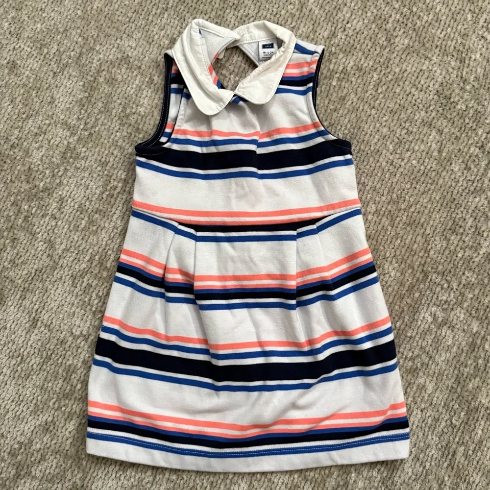 Janie and Jack Striped Sleeveless Dress 18–24M Peter Pan Collar Nautical